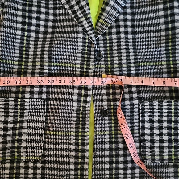 Thereabouts Women's Plaid Black, Gray, and Green Classic Peacoat - Picture 16 of 16